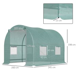 Walk-In Polytunnel Greenhouse Dome Garden Grow House W/ Window Door Heat Shed