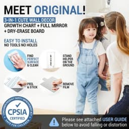 Puzzle Mirror Growth Chart Ruler Shatterproof Acrylic Height Measurement Mirror Ruler Wall Decoration Full Body Mirror