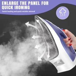 BRIEFNESS Electric Iron Portable Steam Iron, 2400W Powerful Steam Function, Non-stick Stainless Steel Soleplate,350ml Water Tank
