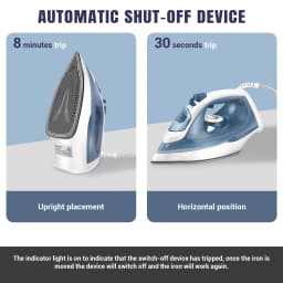 BRIEFNESS Electric Iron Portable Steam Iron, 2400W Powerful Steam Function, Non-stick Stainless Steel Soleplate,350ml Water Tank