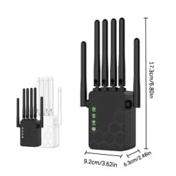 300/1200Mbps WiFi Range Extender, 2.4G/5G Booster 6 Antenna Repeater Amplifier,Signal Amplifier Wireless Range Booster