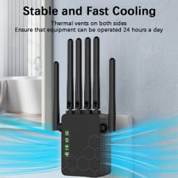 300/1200Mbps WiFi Range Extender, 2.4G/5G Booster 6 Antenna Repeater Amplifier,Signal Amplifier Wireless Range Booster