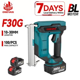 ONEVAN F30G Brushless Electric Nail Gun Cordless 22MM Stapler Nailer Woodworking Power Tool With Nail For Makita 18V Battery Pin