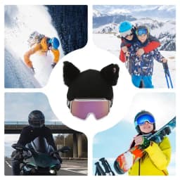 Cute Cat Ears Ski Headgear Cover Winter Sport Headwear Men Women Single Board Helmet Head Cover Outdoor Warm Protection