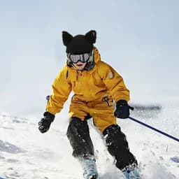 Cute Cat Ears Ski Headgear Cover Winter Sport Headwear Men Women Single Board Helmet Head Cover Outdoor Warm Protection
