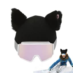 Cute Cat Ears Ski Headgear Cover Winter Sport Headwear Men Women Single Board Helmet Head Cover Outdoor Warm Protection