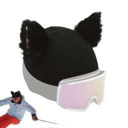 Cute Cat Ears Ski Headgear Cover Winter Sport Headwear Men Women Single Board Helmet Head Cover Outdoor Warm Protection