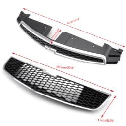 Artudatech Front Bumper Upper / Lower Grille Inserts Trim Covers For 2009 2010 2011 2012 2013 2014 Chevy Cruze