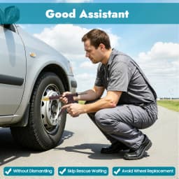 Vacuum Tire Repair Tool, Tubeless Tire Puncture Repair Gun, Car Motorcycle Scooter Wheel Tyre Plugger with Mushroom Plug & Box (Not included glue)