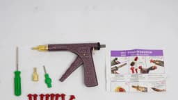 Vacuum Tire Repair Tool, Tubeless Tire Puncture Repair Gun, Car Motorcycle Scooter Wheel Tyre Plugger with Mushroom Plug & Box (Not included glue)
