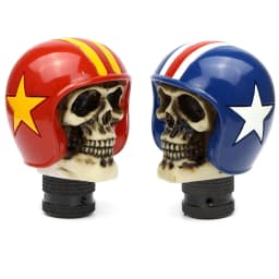 Car Interior Gear Shift Knob Universal Manual Handle Lever Shifter Knob Blue / Red Helmet Skull Style