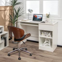 GOFLAME Modern Computer Desk Workstation PC Laptop Table w/  Keyboard Tray & Drawer