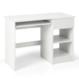 GOFLAME Modern Computer Desk Workstation PC Laptop Table w/  Keyboard Tray & Drawer
