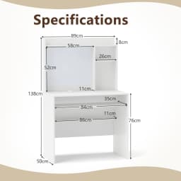 GOFLAME Computer Desk Home Office Writing Table w/Magnetic Bulletin Board-White