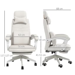 Vinsetto Home Office Chair Reclining Computer Chair w/ Lumbar Support White