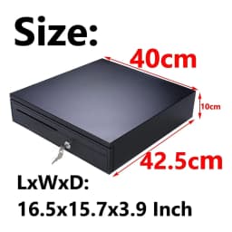 Black Cash box till drawer Black cash register Adjustable removable cash tray cabinet Can be opened via PC or printer