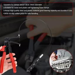9PC Hose Clamp Pliers Kit Long Reach Car Water Fuel Oil Locking Removal Tool Set