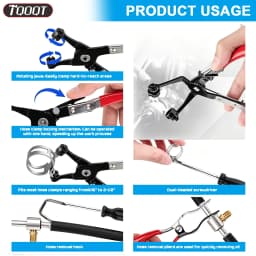 9PC Hose Clamp Pliers Kit Long Reach Car Water Fuel Oil Locking Removal Tool Set