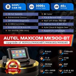 Autel MaxiCOM MK900BT Car Bidirectional Diagnostic Tools OBD2 Scanner 40+ Service 3K+ Active Tests All Sys FCA 33ft BT Ver. of MK900 MX900 MK808S MK808BT PRO MX808S MK808Z 40+ Service 3K+ Active Tests DOIP CANFD All System FCA