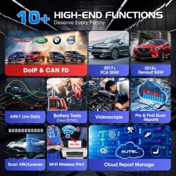 Autel MaxiCOM MK900BT Car Bidirectional Diagnostic Tools OBD2 Scanner 40+ Service 3K+ Active Tests All Sys FCA 33ft BT Ver. of MK900 MX900 MK808S MK808BT PRO MX808S MK808Z 40+ Service 3K+ Active Tests DOIP CANFD All System FCA