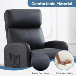 mcc direct Push Back Recliner Chair with Lumbar Support, Padded Backrest, Side Pocket and Adjustable Leg Rest for Home Theatre
