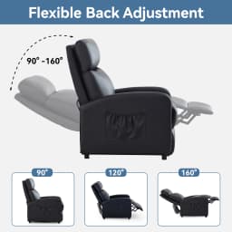 mcc direct Push Back Recliner Chair with Lumbar Support, Padded Backrest, Side Pocket and Adjustable Leg Rest for Home Theatre