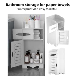 BRIEFNESS Bathroom Storage Cabinet Freestanding Floor Cabinet Sideboard Cabinet White Cabinet Bathroom Storage Shelf