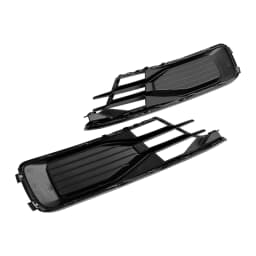 Artudatech 2PCS Front Bumper Foglight Cover Grill Fit for Audi A6 C7 2014-2018 Black Chrome