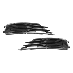 Artudatech 2PCS Front Bumper Foglight Cover Grill Fit for Audi A6 C7 2014-2018 Black Chrome