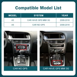 12.3 inch Wireless CarPlay Multimedia Screen Android Auto For Audi A5 2008-2016 Airplay Autolink