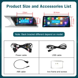 12.3 inch Wireless CarPlay Multimedia Screen Android Auto For Audi A5 2008-2016 Airplay Autolink