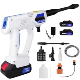 21V Cordless Pressure Washer Electric Car Washer,with Foam Filter Water Tank, High Pressure, Multifuction Nozzle Cleaner Jet Car