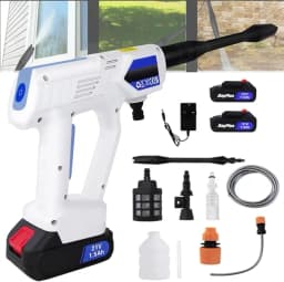 21V Cordless Pressure Washer Electric Car Washer,with Foam Filter Water Tank, High Pressure, Multifuction Nozzle Cleaner Jet Car