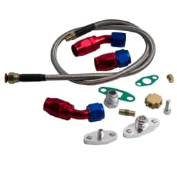 Water+Oil GT30 GT3037 GT3076R Turbocharger 500HP +Oil Drain Return FEED Line new