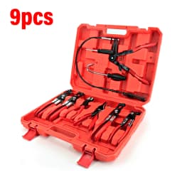 Automotive Flexible Hose Clamp Clip Pliers Set Swivel Jaw Flat Angled Band Tool