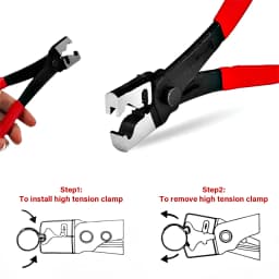 Automotive Flexible Hose Clamp Clip Pliers Set Swivel Jaw Flat Angled Band Tool