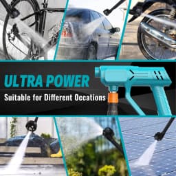 Portable Electric High Pressure Washer Cordless Efficient Car Garden Cleaning Spray Gun With 2Battery Compatible with Makita 18v