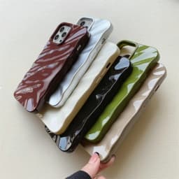 Luxury Plating 3D Wave Pattern Glossy Case For iPhone 16 15 14 13 12 11 Pro Max X XS Max XR 7 8 Plus Fashion Bright Bumper Cover