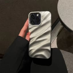 Luxury Plating 3D Wave Pattern Glossy Case For iPhone 16 15 14 13 12 11 Pro Max X XS Max XR 7 8 Plus Fashion Bright Bumper Cover