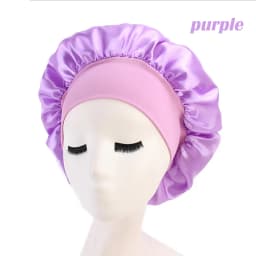 1/2x Long Hair Care Satin Bonnet Night Sleep Hat Cap Silk feel Head Wrap Turban