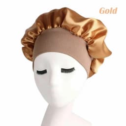 1/2x Long Hair Care Satin Bonnet Night Sleep Hat Cap Silk feel Head Wrap Turban