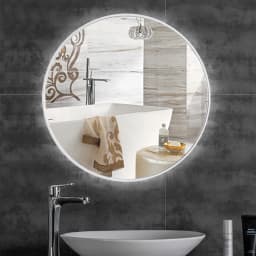 Modern Nordic round bathroom mirror wall mounted bathroom mirror, metal frame hanging makeup mirror