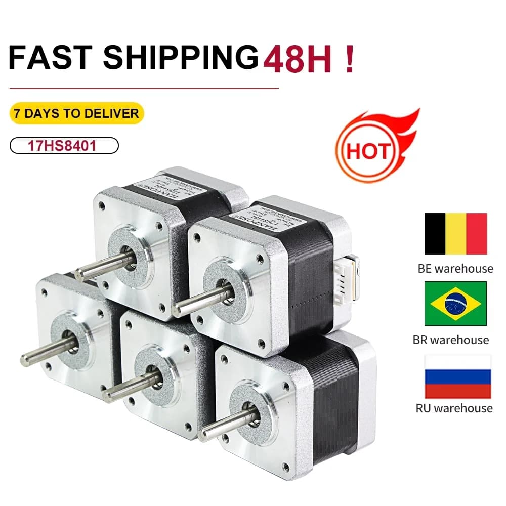 20pcs 50PCS 100PCSHigh torque motor 4 lead Nema 17 motor1.5A 40N.CM 17HS4401 Smooth operation for cnc 3D printer r stepper motor