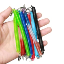 Retractable Spiral Clip On Ring Stretchy Elastic Coil Spring Keyring Key Chain