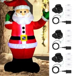 Inflatable Air Blower Blowing Fan Reusable Replacement Fan Blower With LED Light String For Outdoor Garden Inflatable Decor