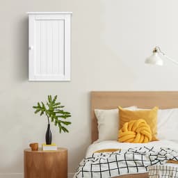 BRIEFNESS White Bathroom Wall Cabinet Storage Cabinets Doors Adjustable Shelves MDF Modern Toilet Cupboard Storage Unit Adjustab
