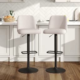 2 sets of bar stools with backrests that can be rotated 360°, Home High Foot Stool for Breakfast Bar Counter Kitchen