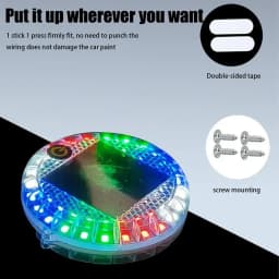Car Flashing Alarm Lamp Safety Anti Collision Lamp Intelligent Sensor Security Strobe Light Night Riding Warning Side Light