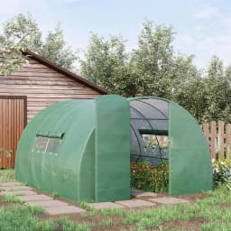 Reinforced Walk-In Polytunnel Greenhouse with Door and Mesh Windows 4 X 3(m)