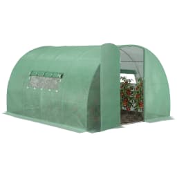 Reinforced Walk-In Polytunnel Greenhouse with Door and Mesh Windows 4 X 3(m)